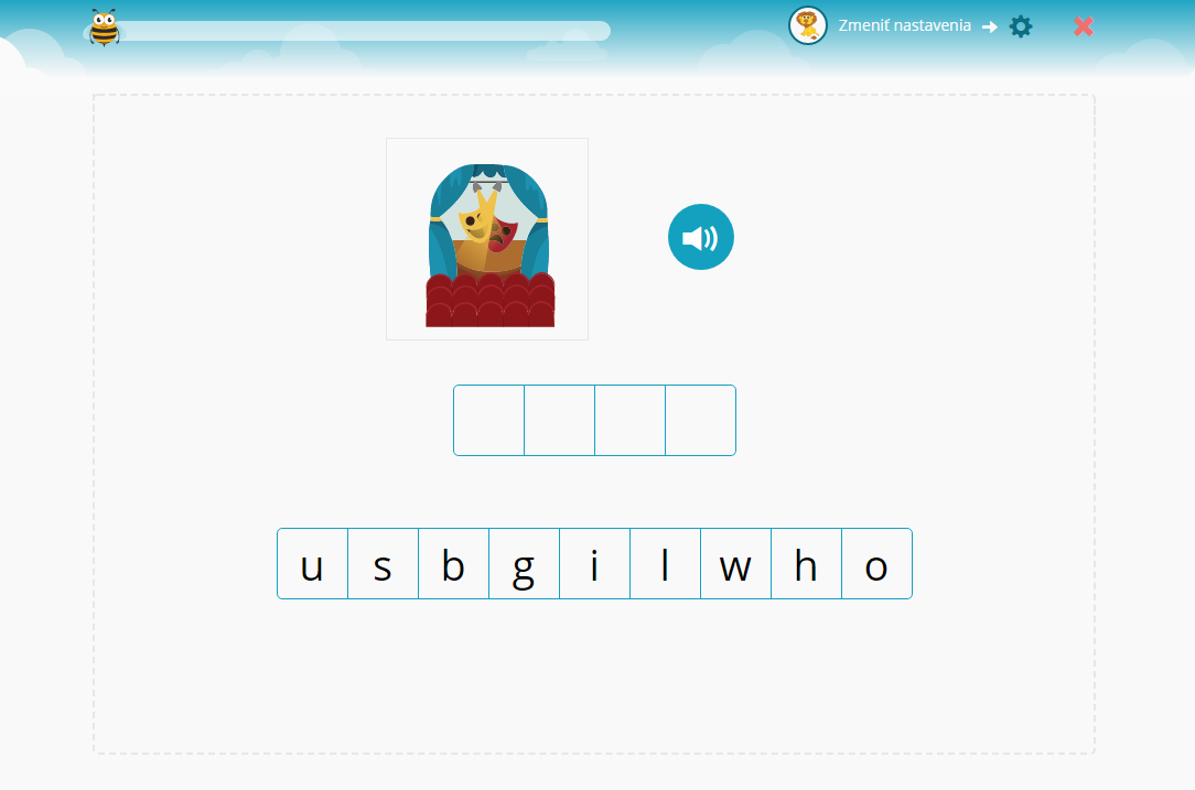 Composing words by listening to the speech sounds - easy